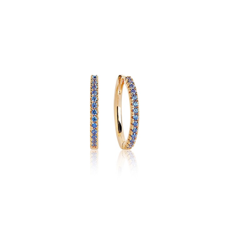 ELLERA GRANDE Earring blue Zirkoner (Gold) in the group Earrings / Gold Earrings at SCANDINAVIAN JEWELRY DESIGN (SJ-E2869-BLNYG)