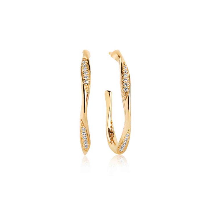 CETARA White Zirkonia Earring (Gold) in the group Earrings / Gold Earrings at SCANDINAVIAN JEWELRY DESIGN (SJ-E3021-CZ-YG)