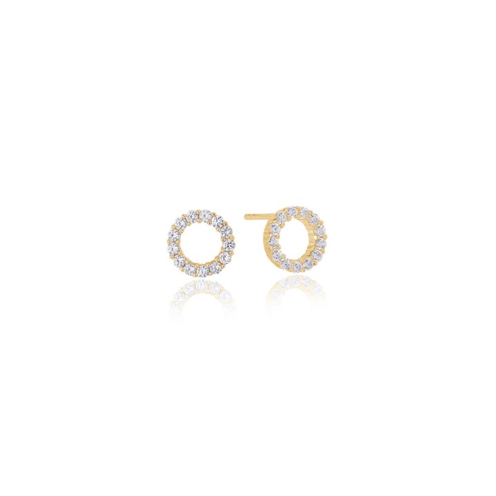 BIELLA UNO PICCOLO Earring White Zirkoner (Gold) in the group Earrings / Gold Earrings at SCANDINAVIAN JEWELRY DESIGN (SJ-E337-CZYG)