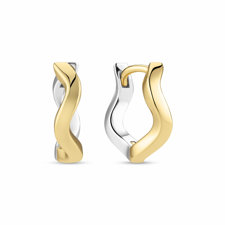 ELLERA WAVES PIANURA MEDIO EARRINGS Silver/Gold in the group Earrings / Gold Earrings at SCANDINAVIAN JEWELRY DESIGN (SJ-E3859-2YG)