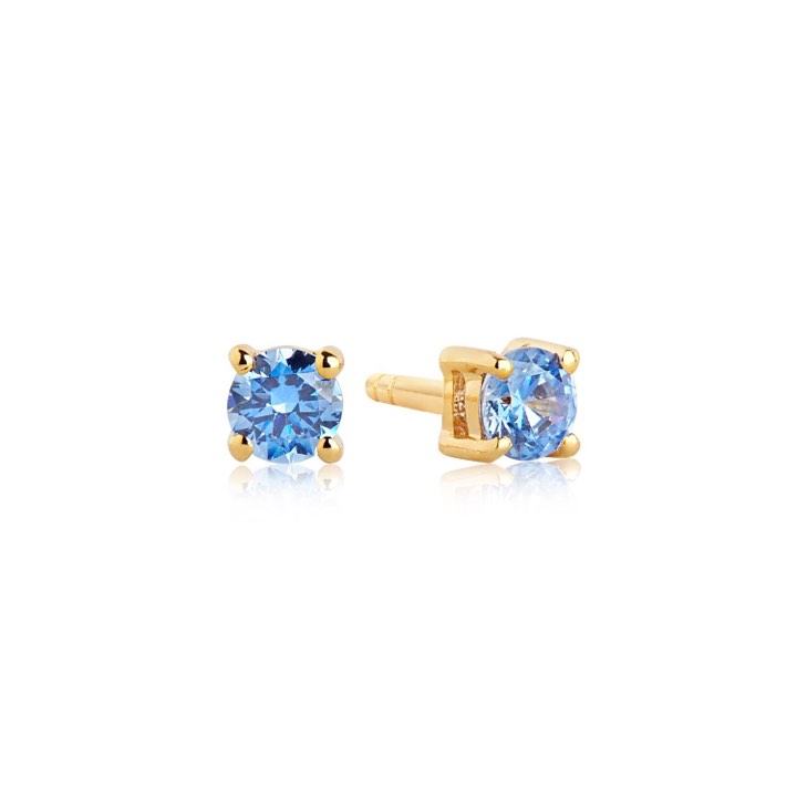 PRINCESS PICCOLO Earring blue Zirkoner (Gold) in the group Earrings / Gold Earrings at SCANDINAVIAN JEWELRY DESIGN (SJ-E3MMRD-BLNYG)