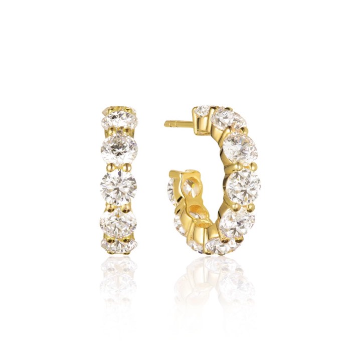 BELLUNO CREOLO Earring White Zirkoner (Gold) in the group Earrings / Gold Earrings at SCANDINAVIAN JEWELRY DESIGN (SJ-E42115-CZ-SG)