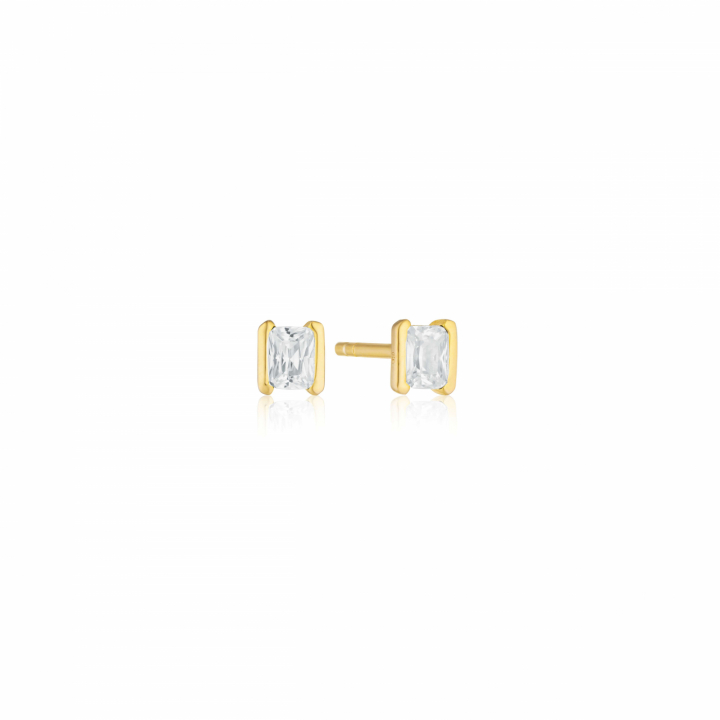 ROCCANOVA PICCOLO Earringn Vita Zirkoner Gold in the group Earrings / Gold Earrings at SCANDINAVIAN JEWELRY DESIGN (SJ-E42250-CZ-YG)