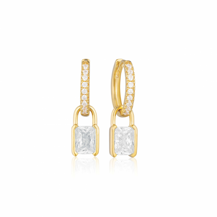 ROCCANOVA Earringn Vita Zirkoner Gold in the group Earrings / Gold Earrings at SCANDINAVIAN JEWELRY DESIGN (SJ-E42252-CZ-YG)