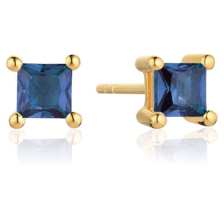 ELLERA QUADRATO Earring in the group Earrings / Gold Earrings at SCANDINAVIAN JEWELRY DESIGN (SJ-E42277-BLCZ-YG)