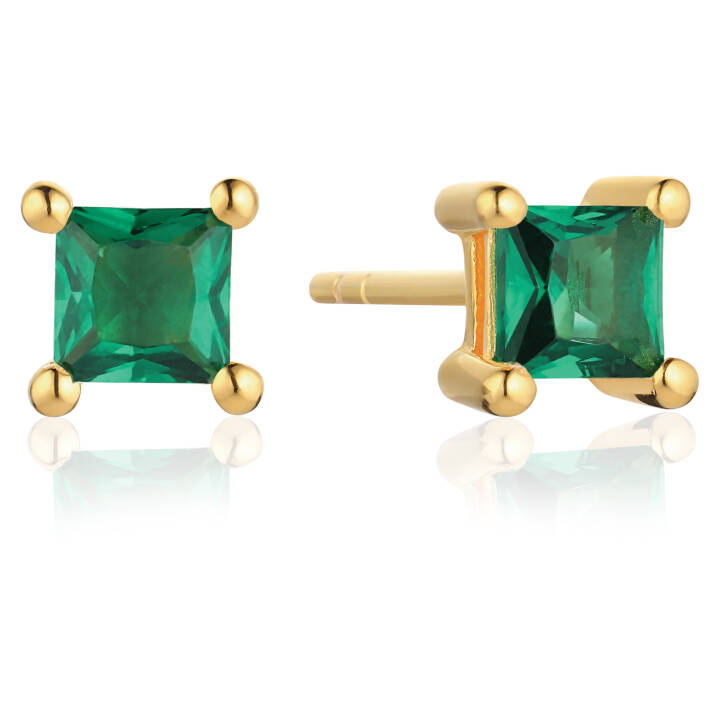 ELLERA QUADRATO Earring in the group Earrings / Gold Earrings at SCANDINAVIAN JEWELRY DESIGN (SJ-E42277-GCZ-YG)