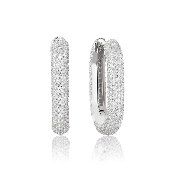 CAPRI MEDIO Earring White Zirkonia (silver) in the group Earrings / Silver Earrings at SCANDINAVIAN JEWELRY DESIGN (SJ-E62011-CZ-SS)