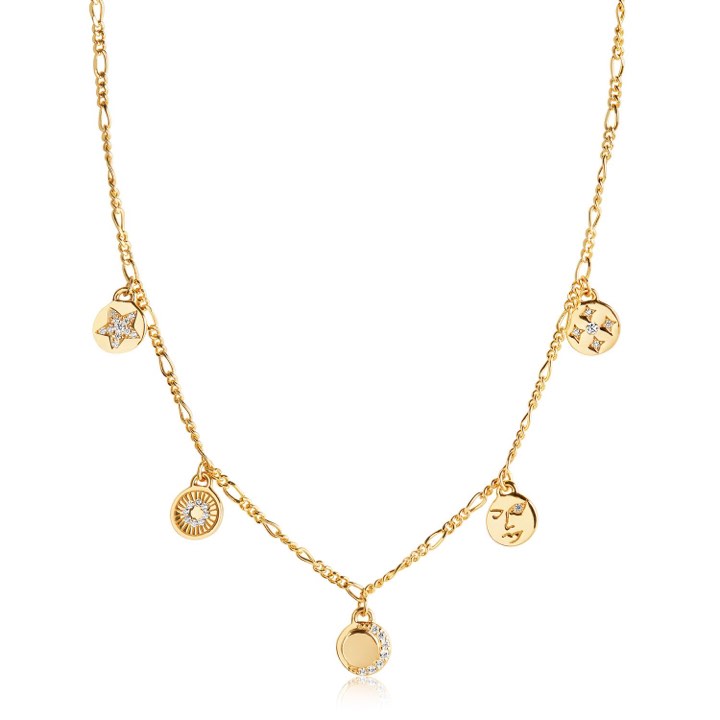 PORTOFINO Necklaces White Zirkoner (Gold) in the group Necklaces / Gold Necklaces at SCANDINAVIAN JEWELRY DESIGN (SJ-N12017-CZ-SG)