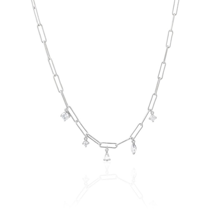 RIMINI Necklaces White Zirkonia (silver) in the group Necklaces / Silver Necklaces at SCANDINAVIAN JEWELRY DESIGN (SJ-N22122-CZ-SS)