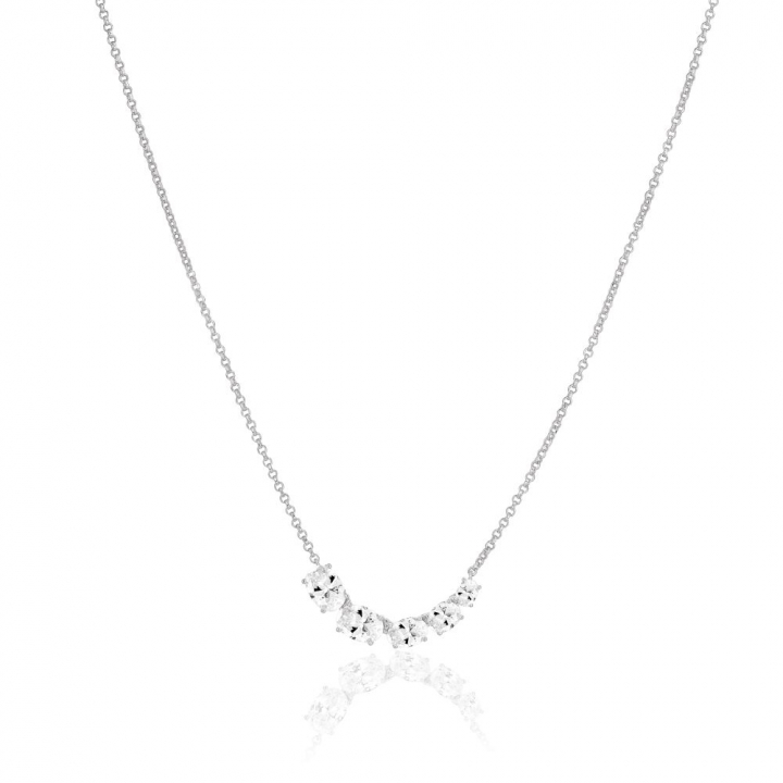 Ellisse Cinque - med vita zirkoner Necklaces in the group Necklaces / Silver Necklaces at SCANDINAVIAN JEWELRY DESIGN (SJ-N2332-CZ)