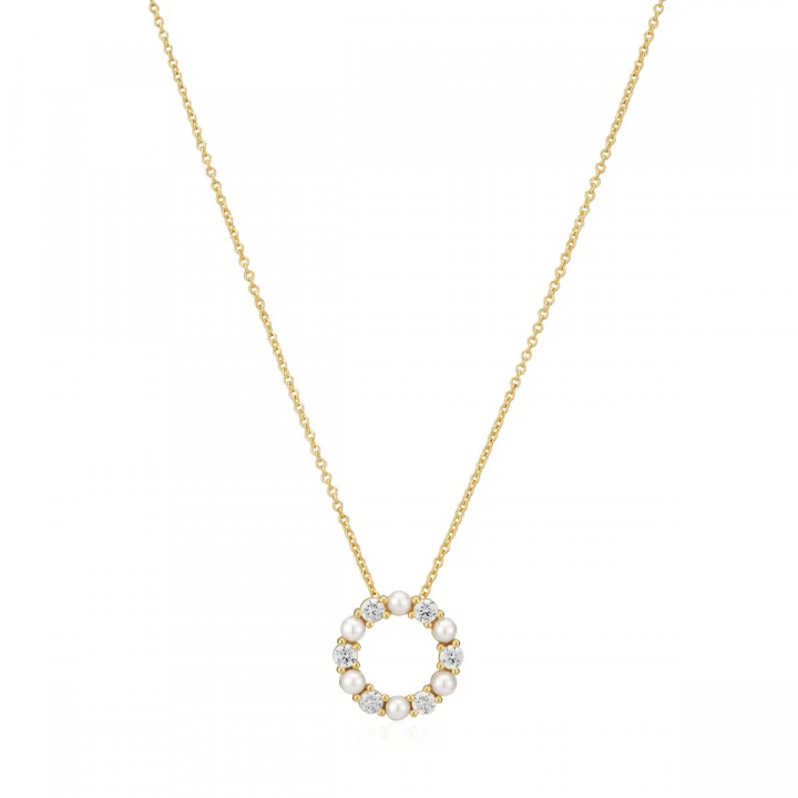 BIELLA PERLA Necklace Gold in the group Necklaces / Gold Necklaces at SCANDINAVIAN JEWELRY DESIGN (SJ-N2432-PCZ-YG)