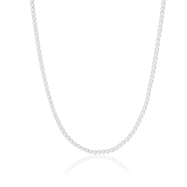 Ellera Grande - med vita zirkoner Necklaces in the group Necklaces / Silver Necklaces at SCANDINAVIAN JEWELRY DESIGN (SJ-N2872-CZ-38)