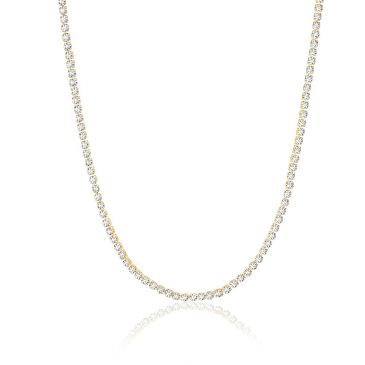 Ellera Grande - 18k Goldpläterad, med vita zirkoner Necklaces in the group Necklaces / Gold Necklaces at SCANDINAVIAN JEWELRY DESIGN (SJ-N2872-CZ-YG-38)