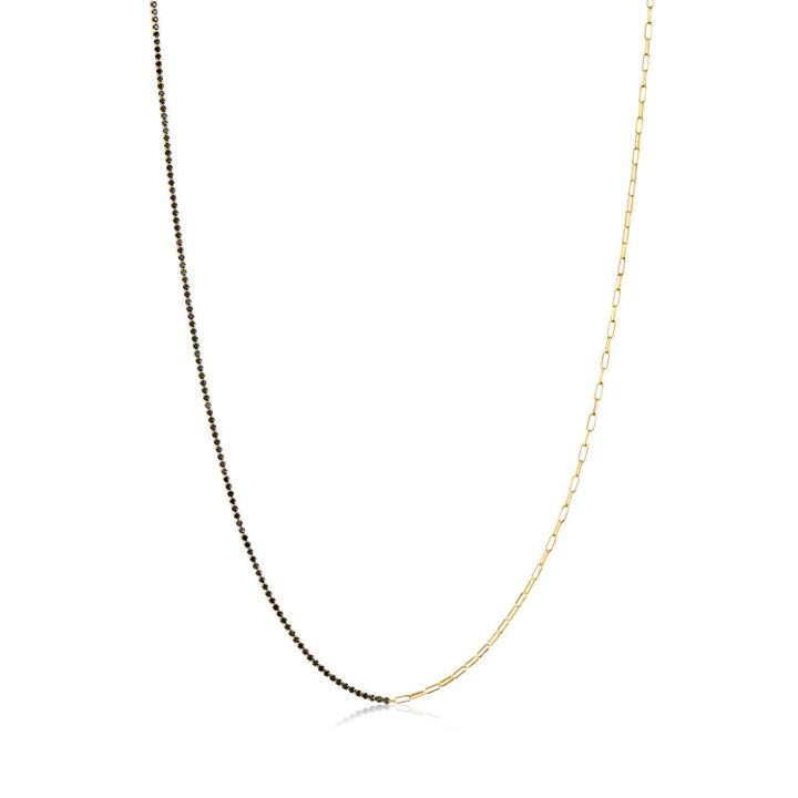 ELLERA Necklaces Black Zirkoner (Gold) in the group Necklaces / Gold Necklaces at SCANDINAVIAN JEWELRY DESIGN (SJ-N42034-BK-SG)