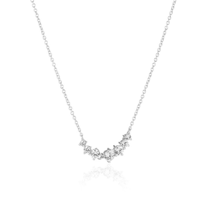 BELLUNO Necklaces White Zirkoner (silver) in the group Necklaces / Silver Necklaces at SCANDINAVIAN JEWELRY DESIGN (SJ-N42123-CZ-SS)