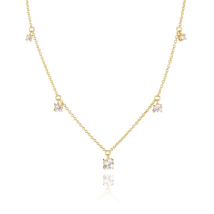 BELLUNO PICCOLO Necklaces White Zirkoner (Gold) in the group Necklaces / Gold Necklaces at SCANDINAVIAN JEWELRY DESIGN (SJ-N42125-CZ-SG)