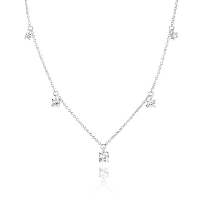 BELLUNO PICCOLO Necklaces White Zirkoner (silver) in the group Necklaces / Silver Necklaces at SCANDINAVIAN JEWELRY DESIGN (SJ-N42125-CZ-SS)