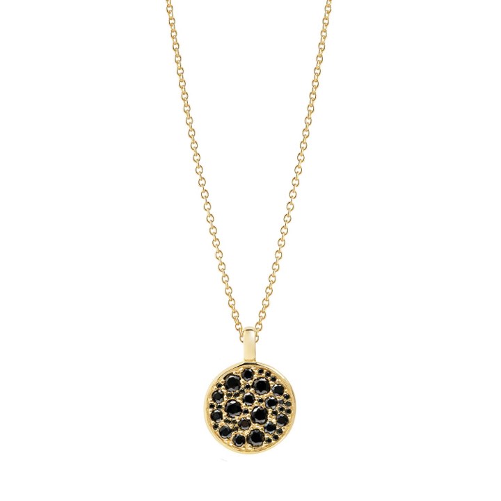NOVARA Necklaces Black Zirkoner (Gold) in the group Necklaces / Gold Necklaces at SCANDINAVIAN JEWELRY DESIGN (SJ-P1036-BK-YG)