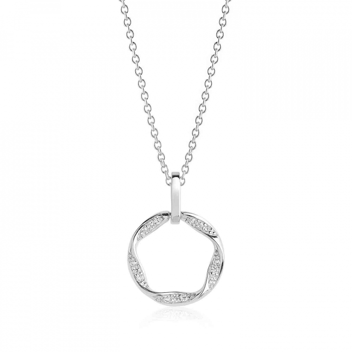 CETARA PICCOLO Necklaces White Zirkoner (silver) in the group Necklaces / Silver Necklaces at SCANDINAVIAN JEWELRY DESIGN (SJ-P1068-CZ)