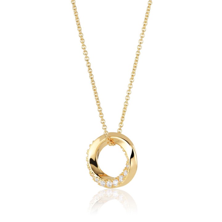 FERRARA Necklaces White Zirkoner (Gold) 45-60 cm in the group Necklaces / Gold Necklaces at SCANDINAVIAN JEWELRY DESIGN (SJ-P12113-CZ-SG45-60)