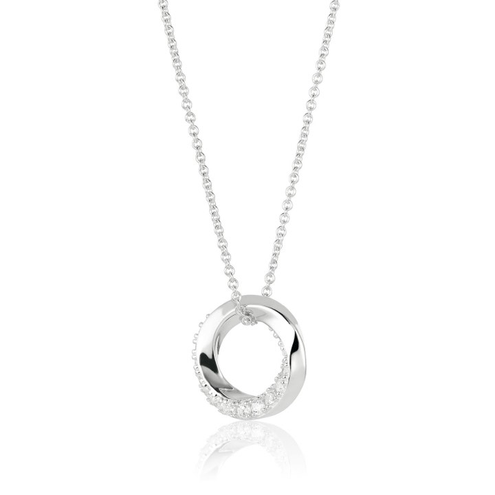 FERRARA Necklaces White Zirkoner (silver) 45-60 cm in the group Necklaces / Silver Necklaces at SCANDINAVIAN JEWELRY DESIGN (SJ-P12113-CZ-SS45-60)