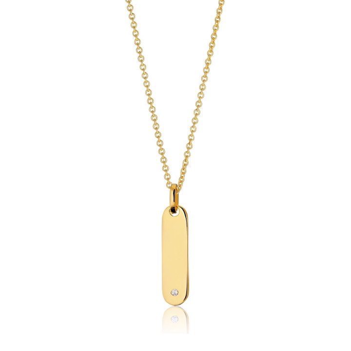 FOLLINA LUNGO Necklaces White Zirkoner (Gold) 38-45 cm in the group Necklaces / Gold Necklaces at SCANDINAVIAN JEWELRY DESIGN (SJ-P12125-CZ-SG38-45)