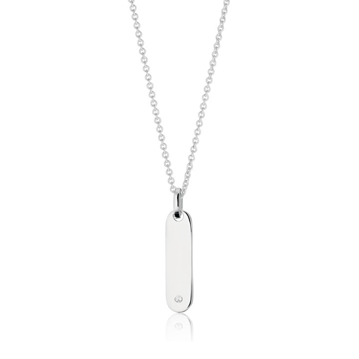 FOLLINA LUNGO Necklaces White Zirkoner (silver) 38-45 cm in the group Necklaces / Silver Necklaces at SCANDINAVIAN JEWELRY DESIGN (SJ-P12125-CZ-SS38-45)