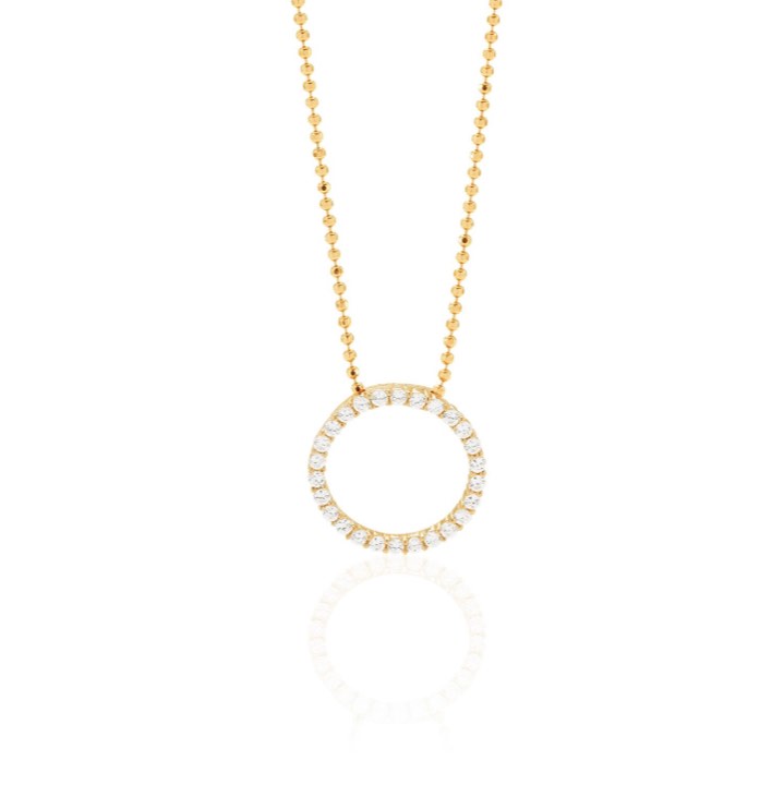 BIELLA Necklaces White Zirkoner (Gold) in the group Necklaces / Gold Necklaces at SCANDINAVIAN JEWELRY DESIGN (SJ-P3120-CZYG)