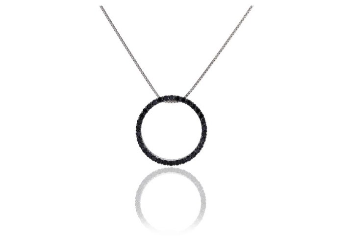 BIELLA GRANDE Necklaces Black Zirkoner (silver) in the group Necklaces / Silver Necklaces at SCANDINAVIAN JEWELRY DESIGN (SJ-P3125-BK)