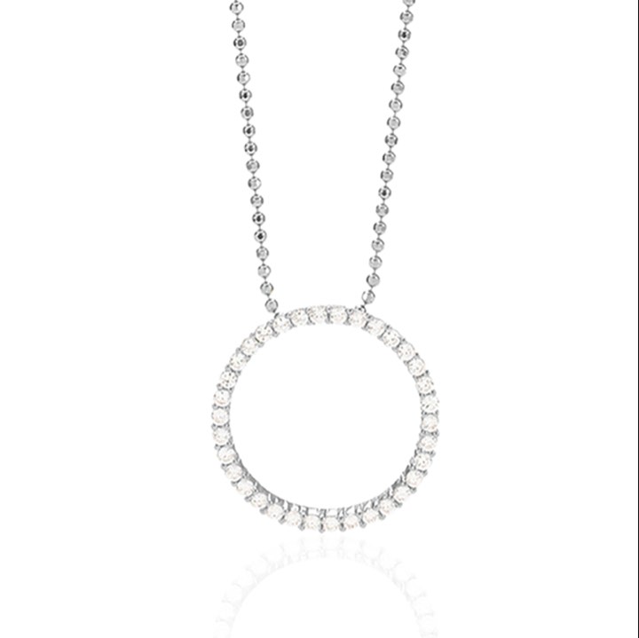 BIELLA GRANDE Necklaces White Zirkoner (silver) in the group Necklaces / Silver Necklaces at SCANDINAVIAN JEWELRY DESIGN (SJ-P3125-CZ)