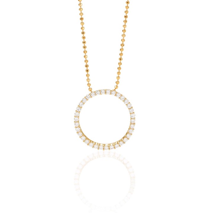 BIELLA GRANDE Necklaces White Zirkoner (Gold) in the group Necklaces / Gold Necklaces at SCANDINAVIAN JEWELRY DESIGN (SJ-P3125-CZYG)