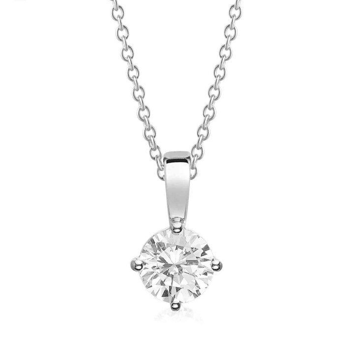 PRINCESS ROUND Necklaces White Zirkoner (silver) 45 cm in the group Necklaces / Silver Necklaces at SCANDINAVIAN JEWELRY DESIGN (SJ-P8MMRD-CZ45)