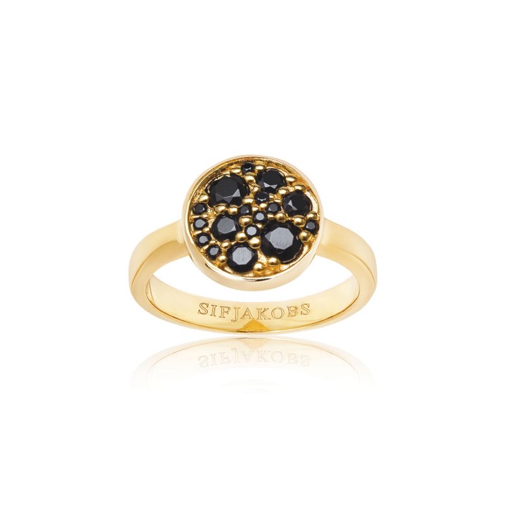 NOVARA ring Black Zirkoner (Gold) in the group Rings / Gold Rings at SCANDINAVIAN JEWELRY DESIGN (SJ-R1056-BK-YG)