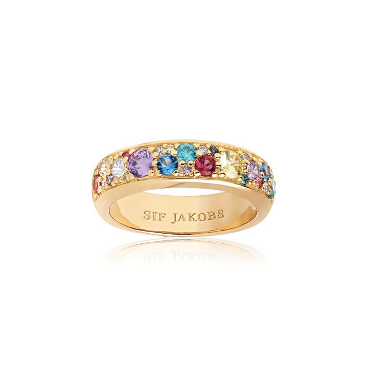 NOVARA UNO ring Multi-coloured Zircons (Gold) in the group Rings / Gold Rings at SCANDINAVIAN JEWELRY DESIGN (SJ-R1062-XCZYG)