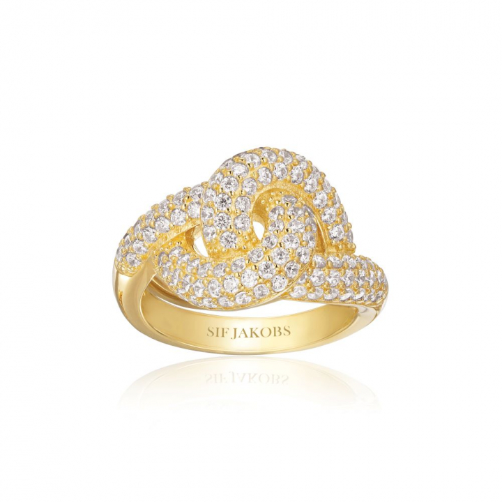 Imperia - 18k Goldpläterad, med vita zirkoner Ring in the group Rings / Gold Rings at SCANDINAVIAN JEWELRY DESIGN (SJ-R10752-CZ-YG)