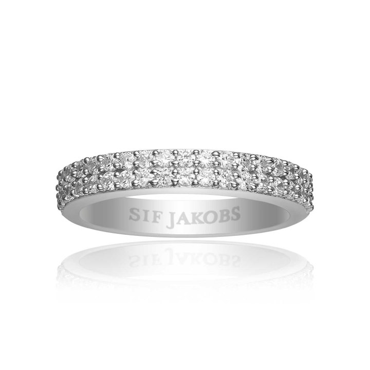 CORTE DUE ring White Zirkoner (silver) in the group Rings / Silver Rings at SCANDINAVIAN JEWELRY DESIGN (SJ-R10762-CZ)