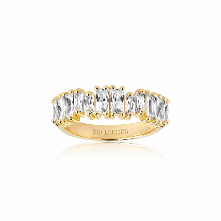 ANTELLA PICCOLO ring vita Zirkoner (Gold) in the group Rings / Gold Rings at SCANDINAVIAN JEWELRY DESIGN (SJ-R1077-CZYG)