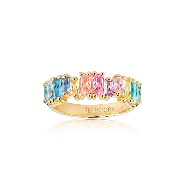 ANTELLA PICCOLO ring Multi-coloured Zircons (Gold) in the group Rings / Gold Rings at SCANDINAVIAN JEWELRY DESIGN (SJ-R1077-XCZ-SG)