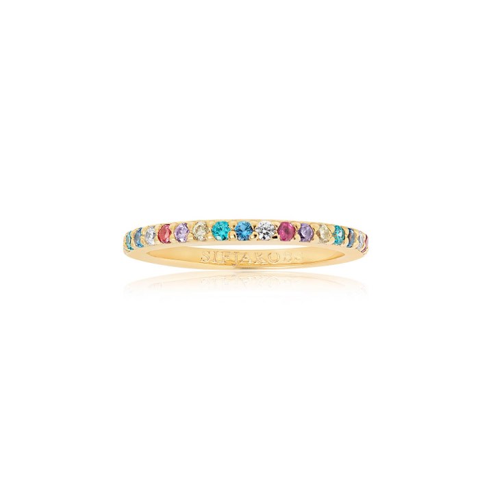 CORTE UNO ring Multi-coloured Zircons (Gold) in the group Rings / Gold Rings at SCANDINAVIAN JEWELRY DESIGN (SJ-R10811-XCZYG)