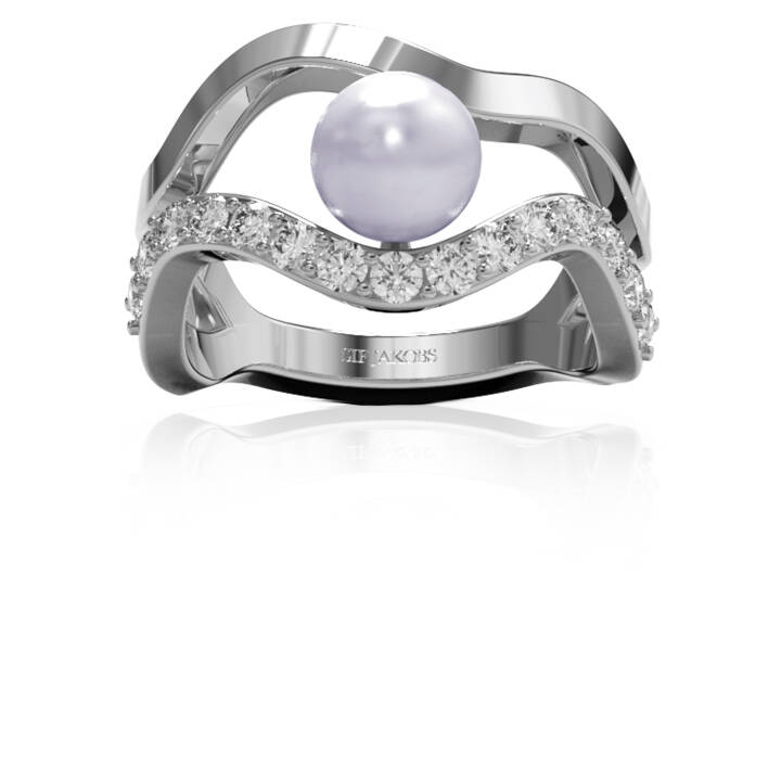PONZA Ring Silver in the group Rings / Pearl Rings at SCANDINAVIAN JEWELRY DESIGN (SJ-R12363-PCZ)