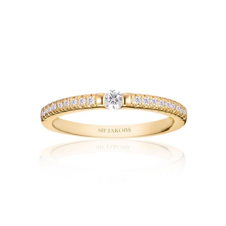 ELLERA UNO ring White Zirkonia (Gold) in the group Rings / Gold Rings at SCANDINAVIAN JEWELRY DESIGN (SJ-R22117-CZ-SG)