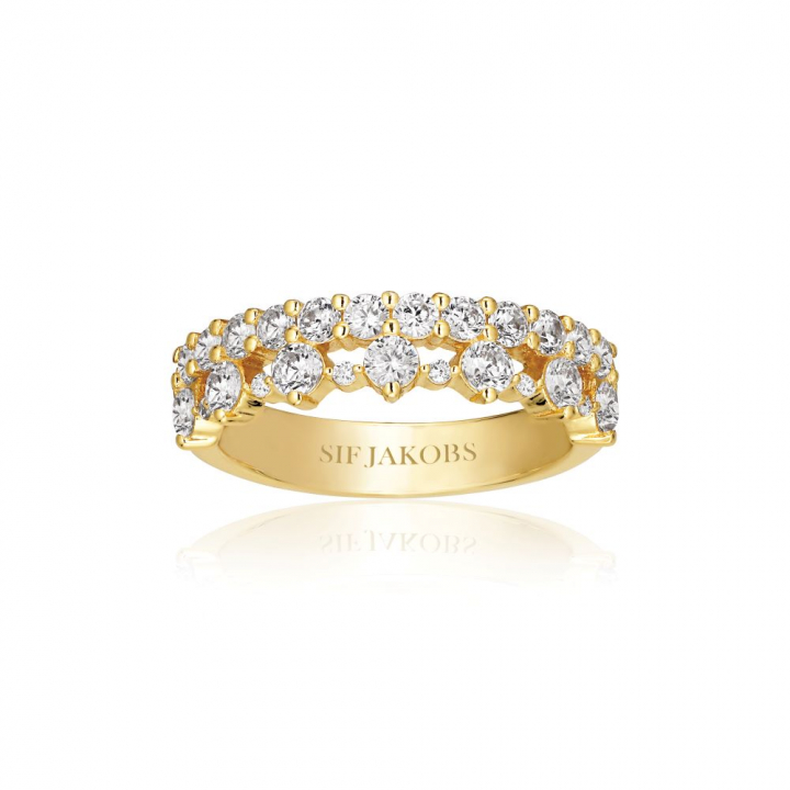 LIVIGNO Ring Gold  in the group Rings / Gold Rings at SCANDINAVIAN JEWELRY DESIGN (SJ-R2367-CZ-YG)