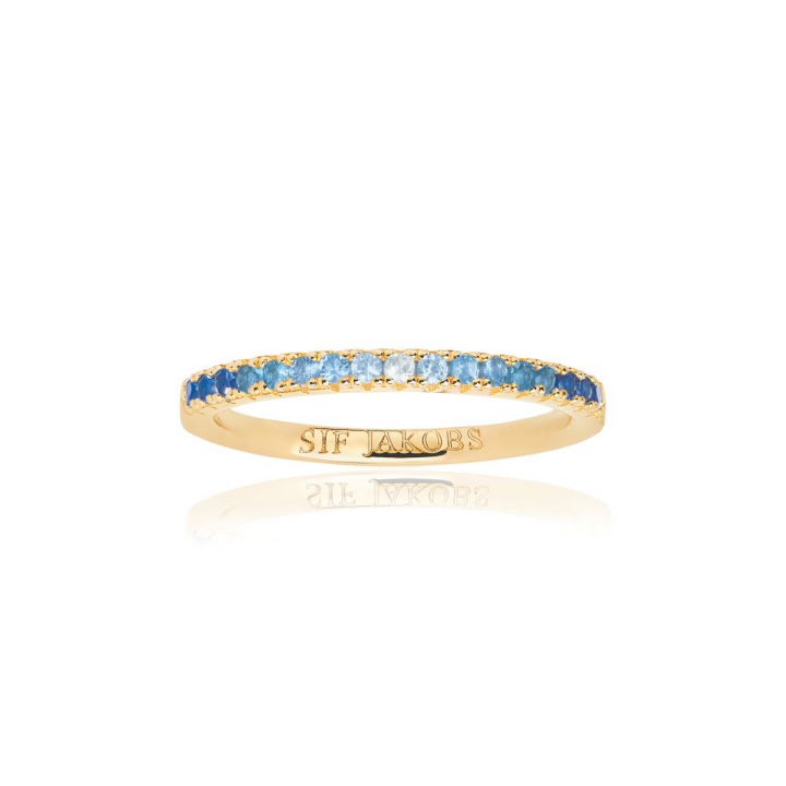 Ellera - 18k Goldpläterad med zirkoner i blå och vit gradient Ring in the group Rings / Gold Rings at SCANDINAVIAN JEWELRY DESIGN (SJ-R2869-GBL-YG)