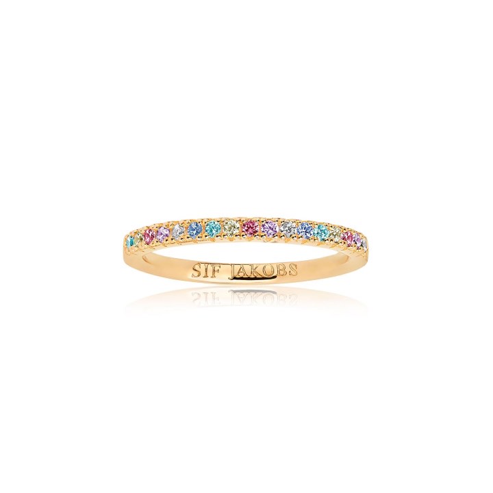 ELLERA ring Multi-coloured Zircons (Gold) in the group Rings / Gold Rings at SCANDINAVIAN JEWELRY DESIGN (SJ-R2869-XCZYG)