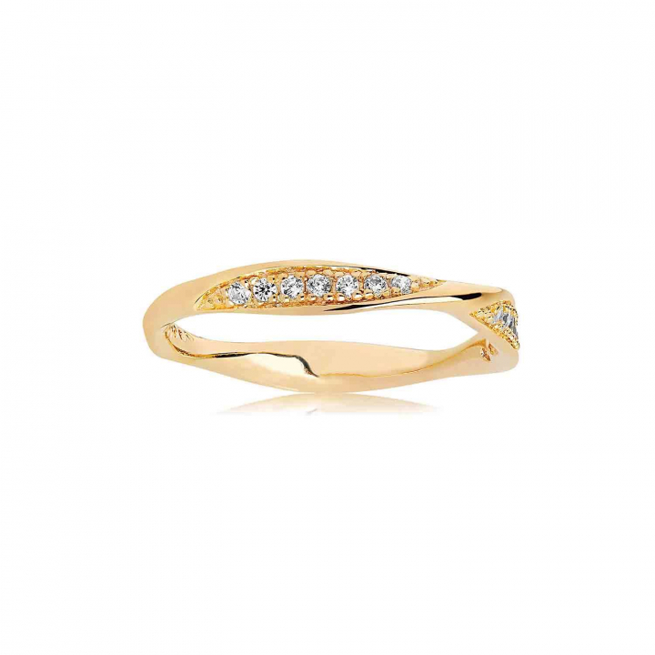 CETARA White Zirkonia Ring (Gold) in the group Rings / Gold Rings at SCANDINAVIAN JEWELRY DESIGN (SJ-R3010-CZ-YG)