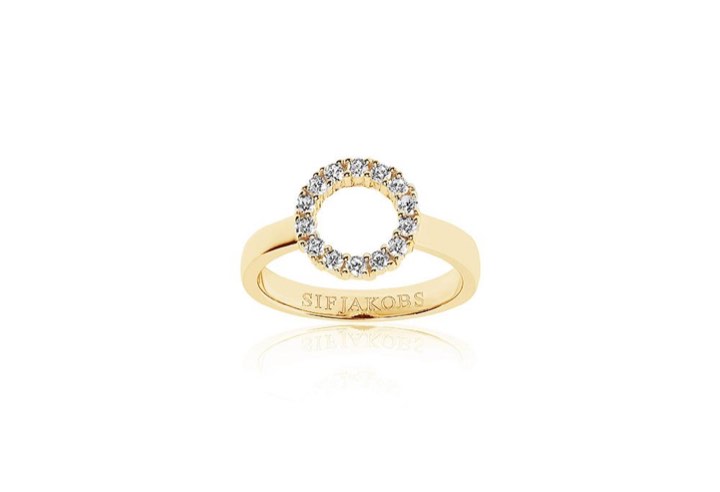 BIELLA PICCOLO ring White Zirkoner (Gold) in the group Rings / Gold Rings at SCANDINAVIAN JEWELRY DESIGN (SJ-R337-CZYG)