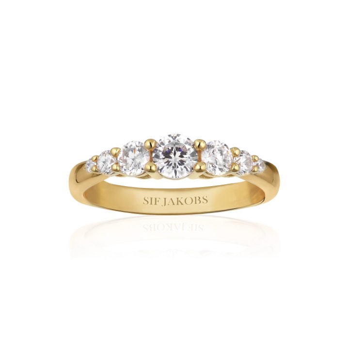 BELLUNO ring White Zirkoner (Gold) in the group Rings / Gold Rings at SCANDINAVIAN JEWELRY DESIGN (SJ-R42126-CZ-SG)