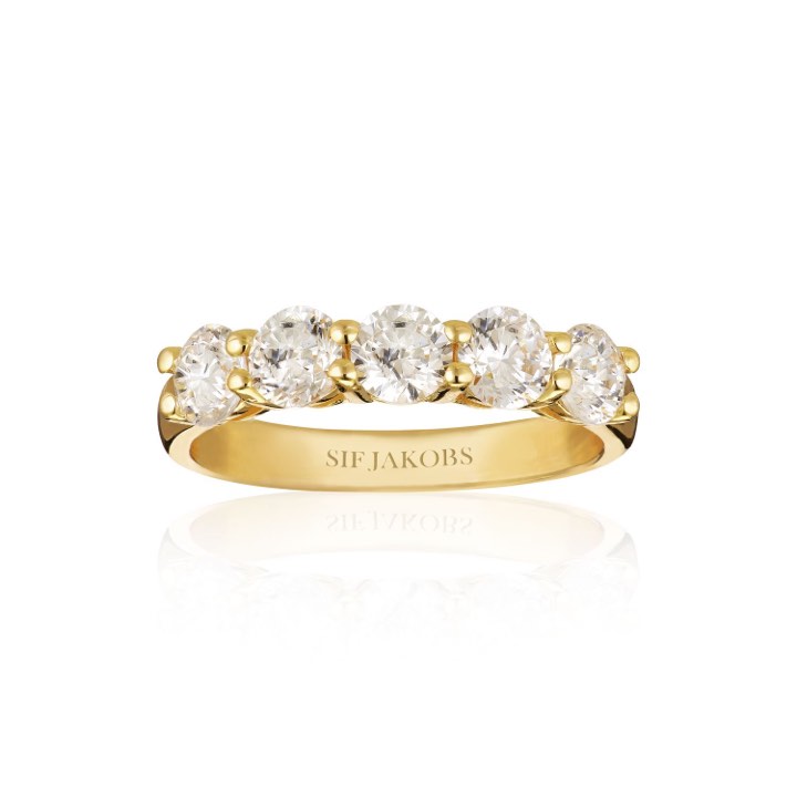 BELLUNO UNO ring White Zirkoner (Gold) in the group Rings / Gold Rings at SCANDINAVIAN JEWELRY DESIGN (SJ-R42127-CZ-SG)