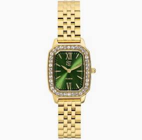 LUCIANA WATCH GOLD/GREEN in the group Accessories / Watches at SCANDINAVIAN JEWELRY DESIGN (SJ-W2743-CZ-YG)