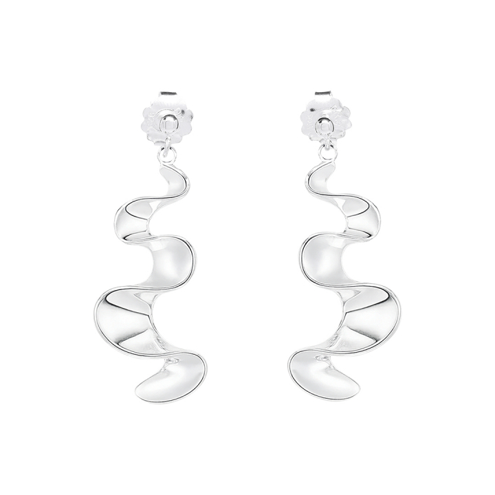 Water Flow Earrings Silver in the group Earrings / Silver Earrings at SCANDINAVIAN JEWELRY DESIGN (WFW-E2M000-S)